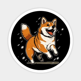 Playful Shiba Inu Dog, Dog Lover Magnet